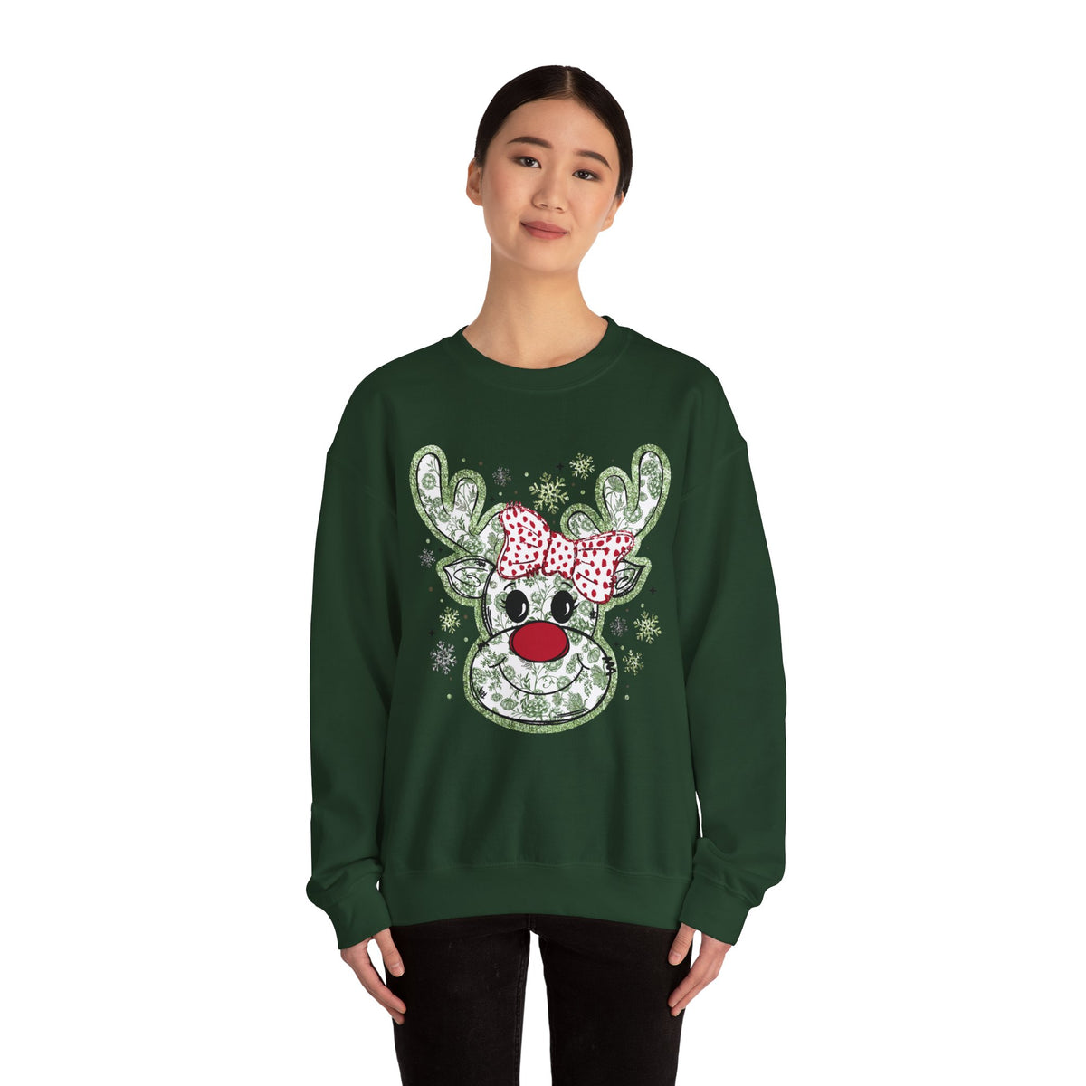 Glitter Chinoiserie Reindeer Sweatshirt