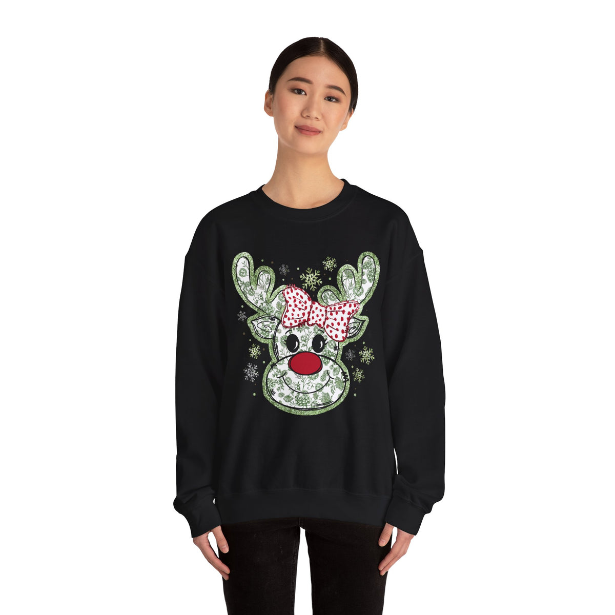 Glitter Chinoiserie Reindeer Sweatshirt