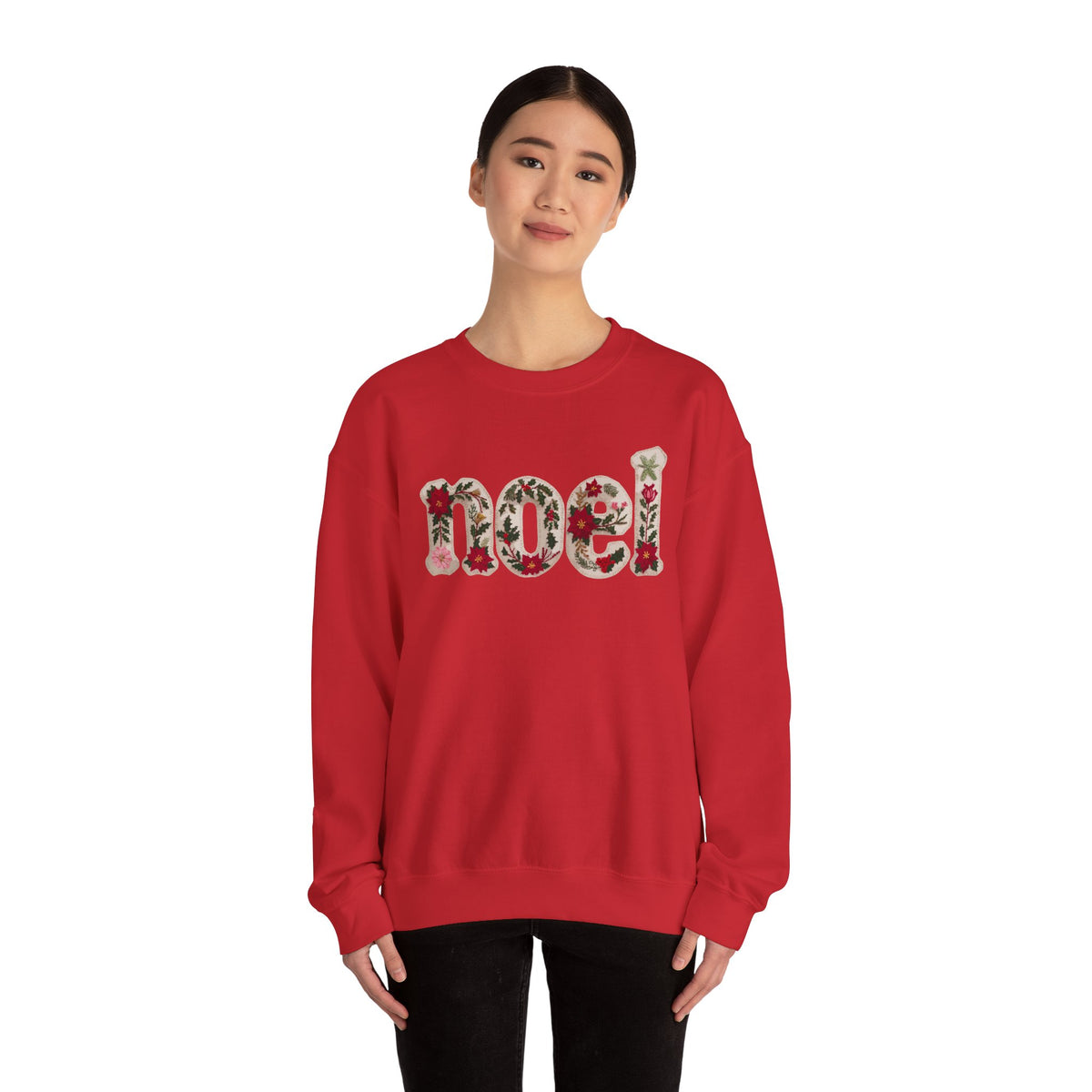 Faux Patchwork Noel Sweatshirt