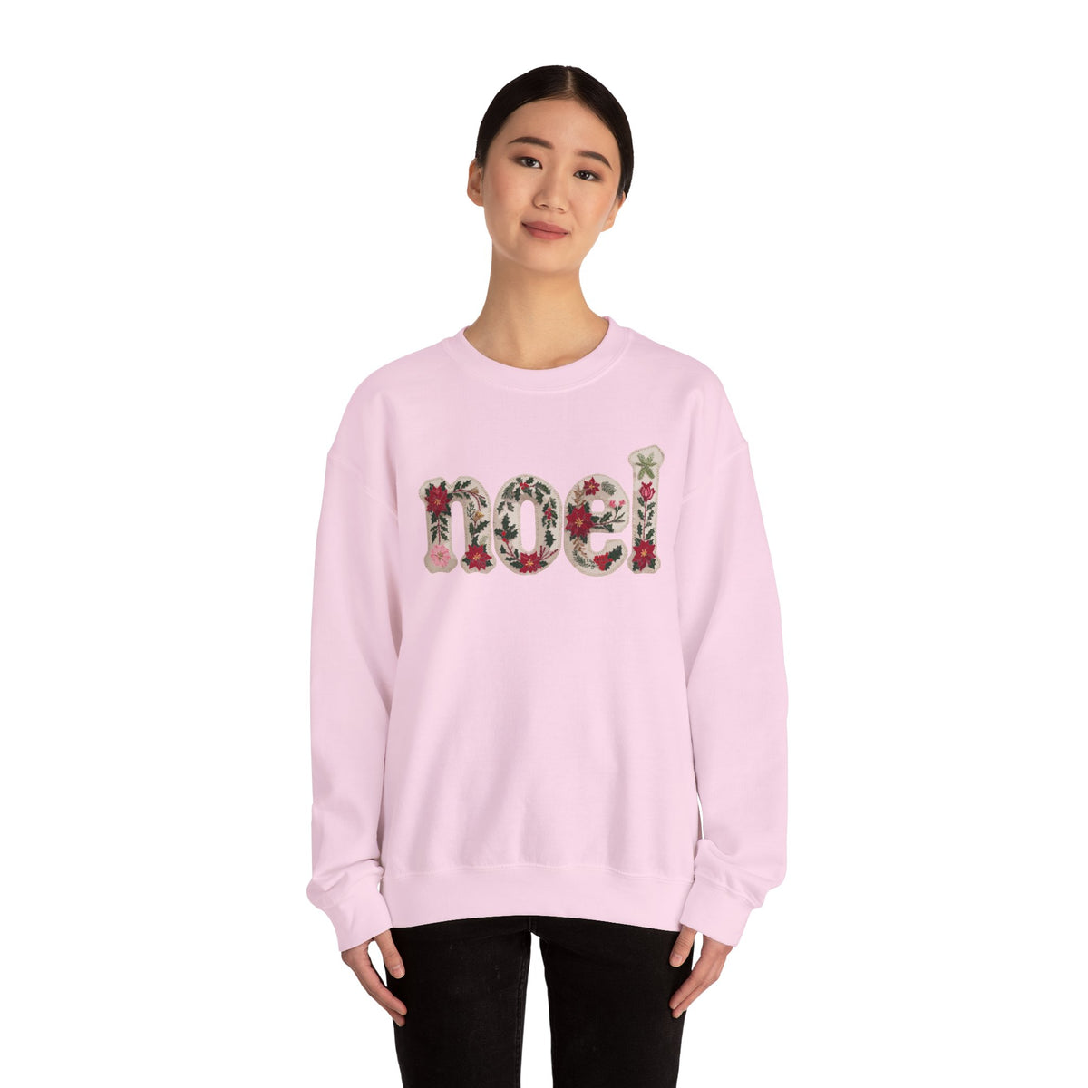 Faux Patchwork Noel Sweatshirt