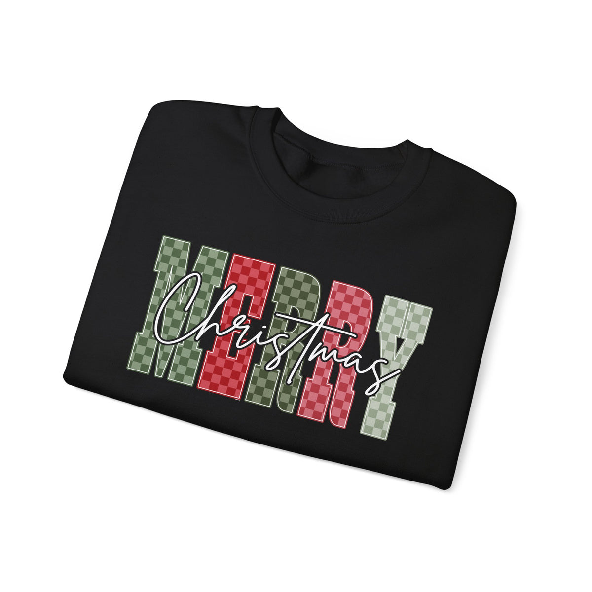 Retro Checkered Merry Sweatshirt