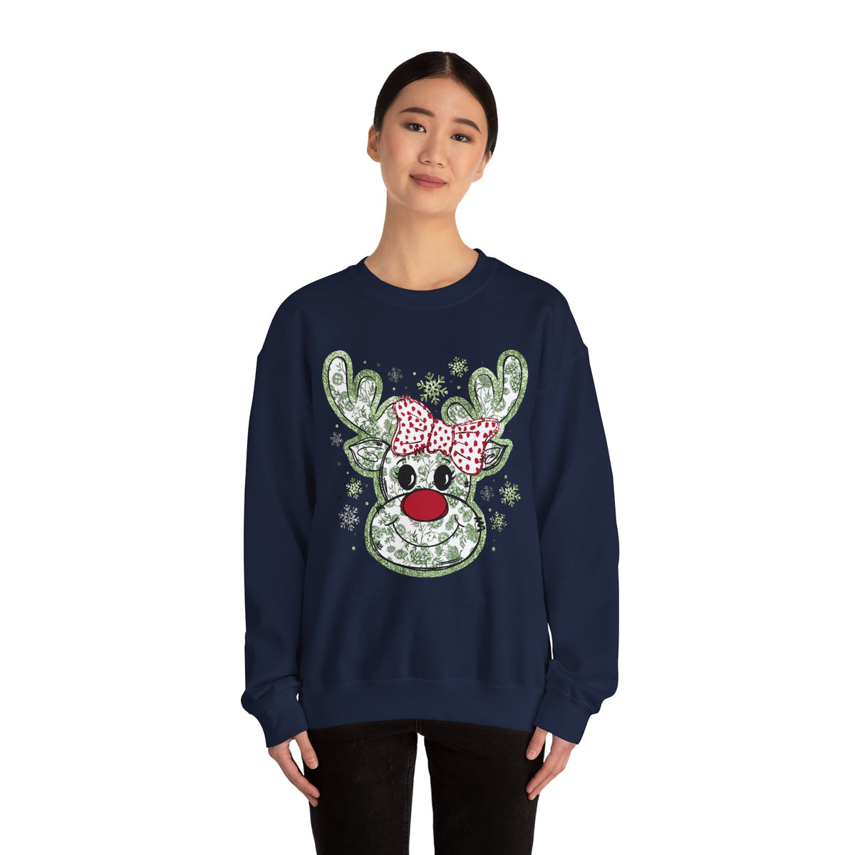 Glitter Chinoiserie Reindeer Sweatshirt