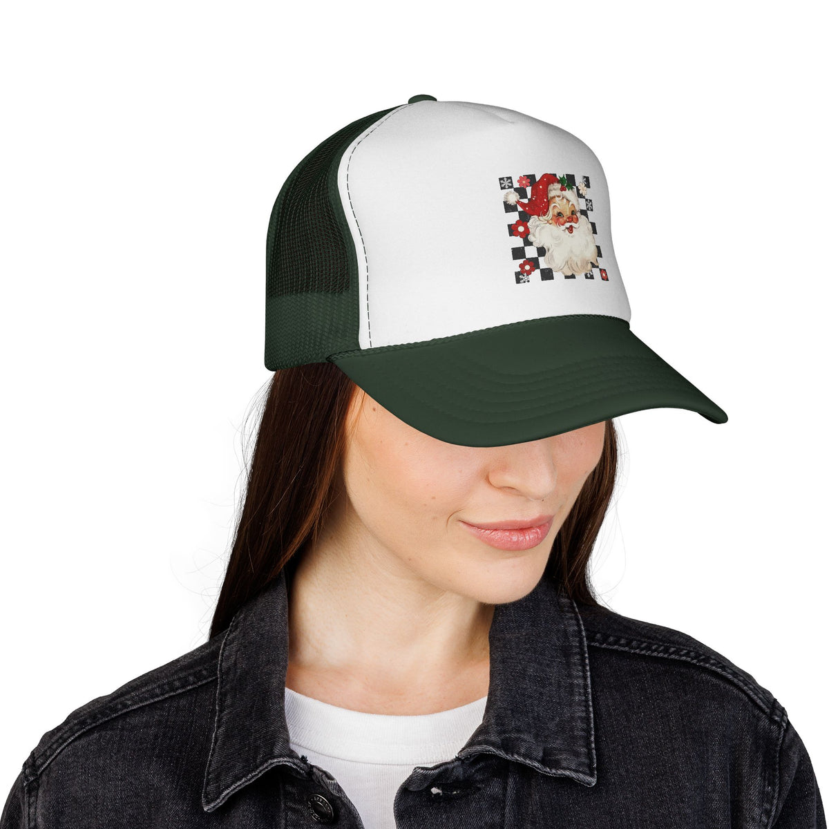 Vintage Santa Face Trucker Cap