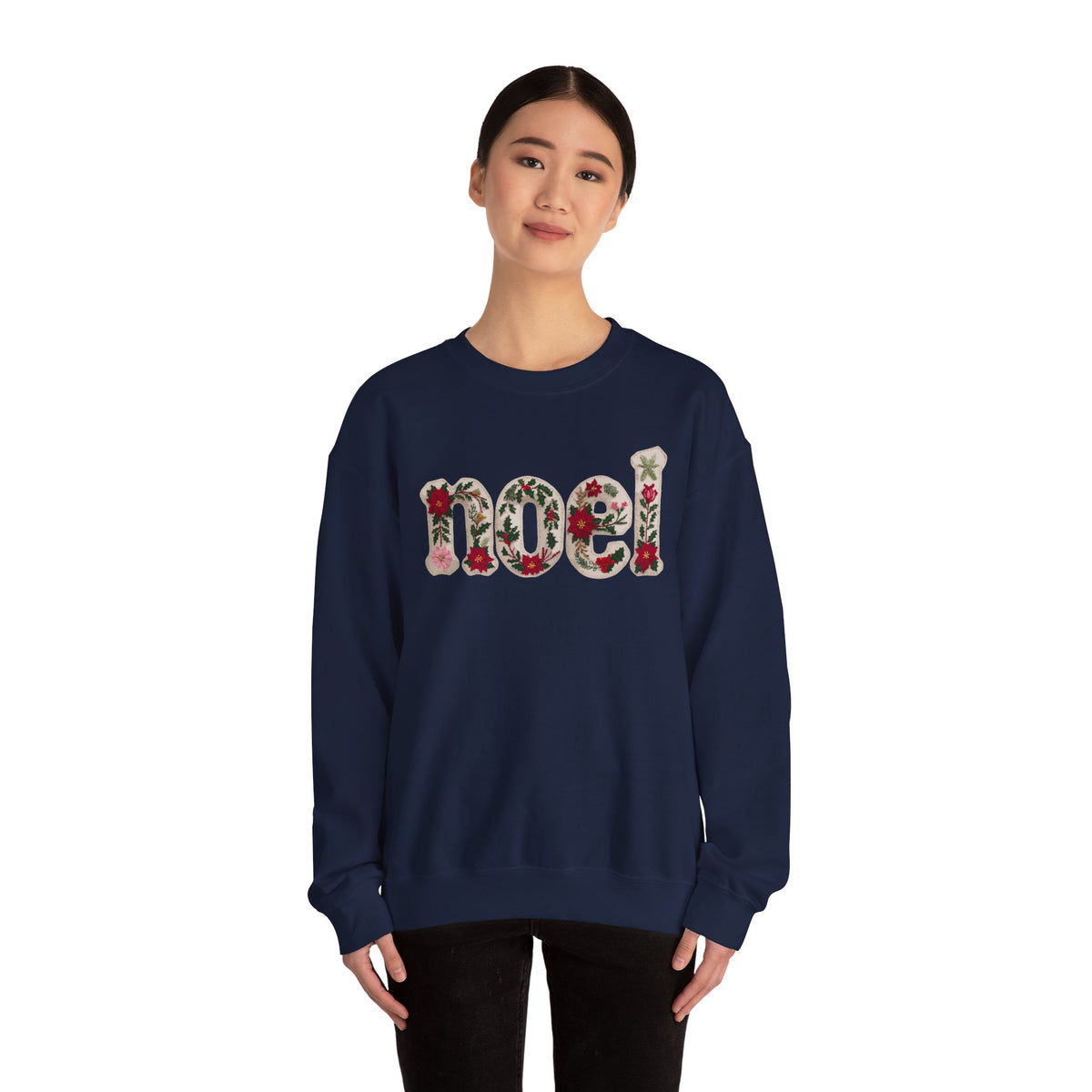 Faux Patchwork Noel Sweatshirt