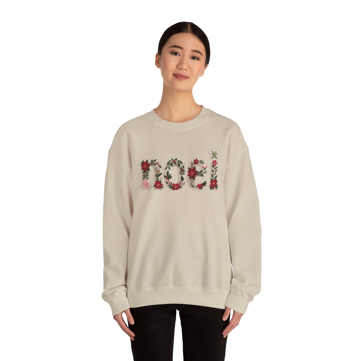 Faux Patchwork Noel Sweatshirt