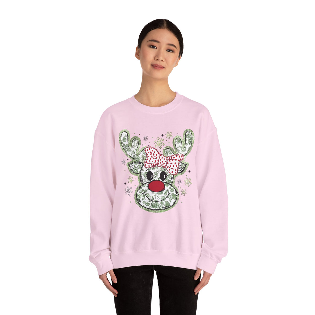 Glitter Chinoiserie Reindeer Sweatshirt