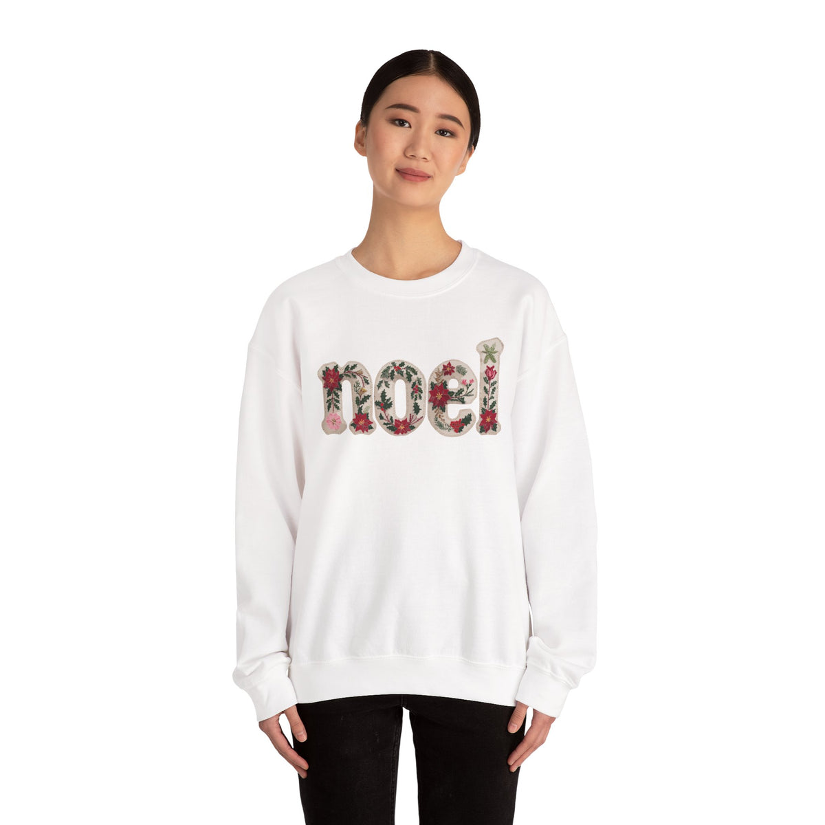 Faux Patchwork Noel Sweatshirt