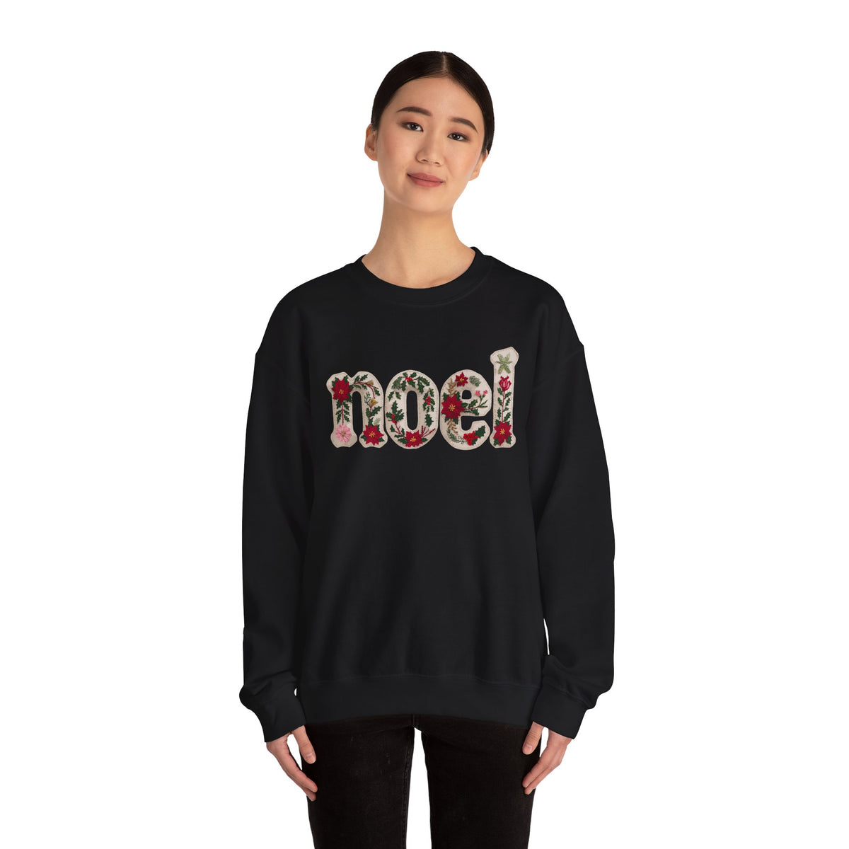 Faux Patchwork Noel Sweatshirt