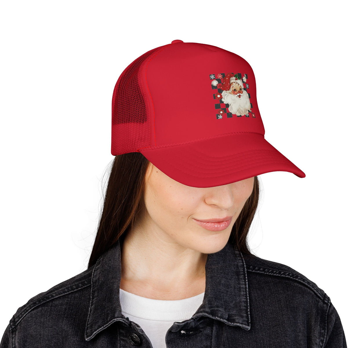 Vintage Santa Face Trucker Cap