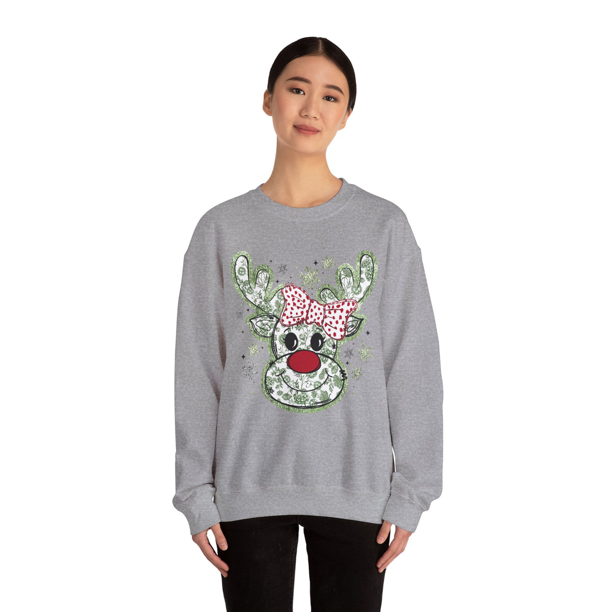 Glitter Chinoiserie Reindeer Sweatshirt