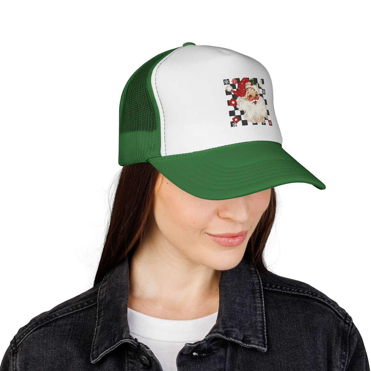 Vintage Santa Face Trucker Cap