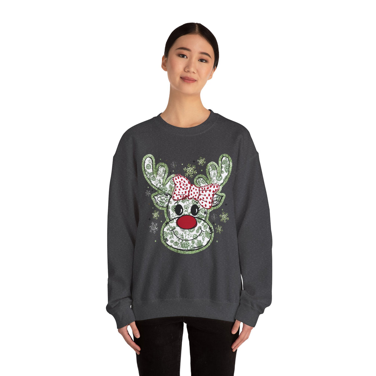 Glitter Chinoiserie Reindeer Sweatshirt