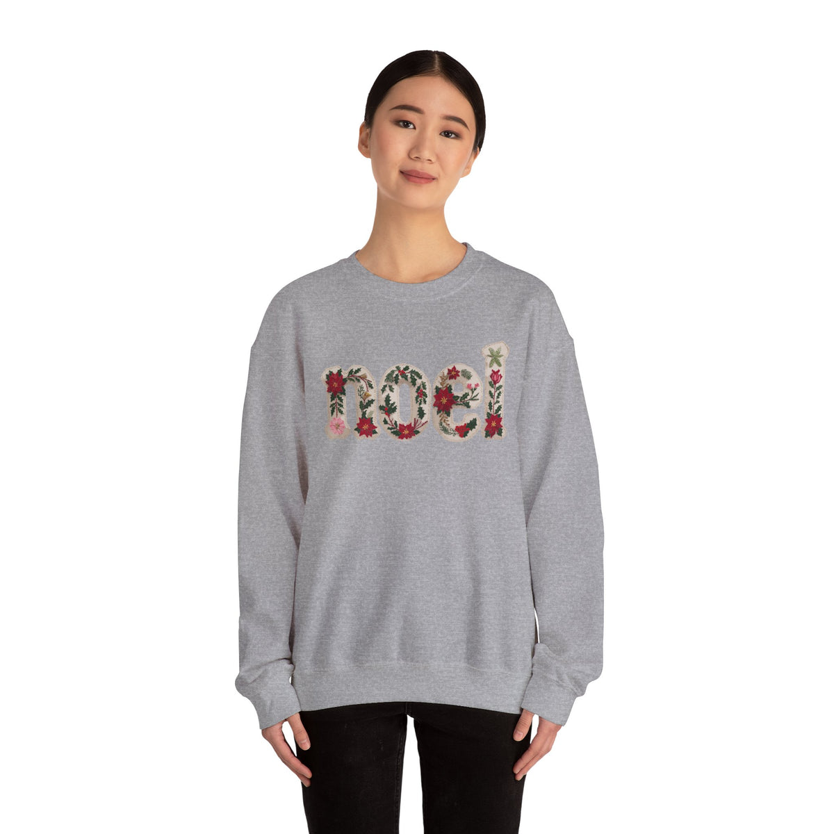Faux Patchwork Noel Sweatshirt
